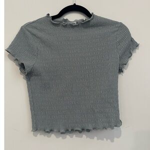 Reformation Slate Blue Textured Tee